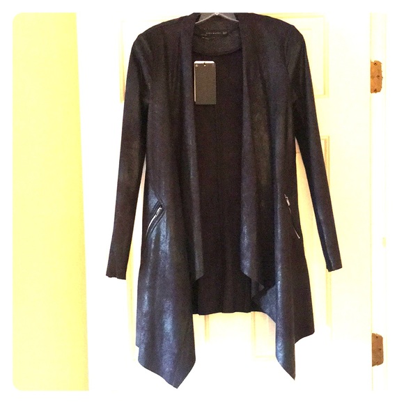 waterfall leather jacket zara